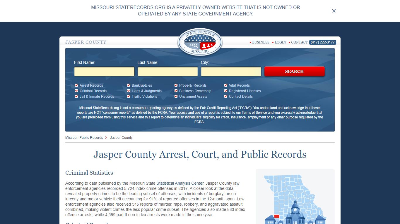 Jasper County Arrest, Court, and Public Records