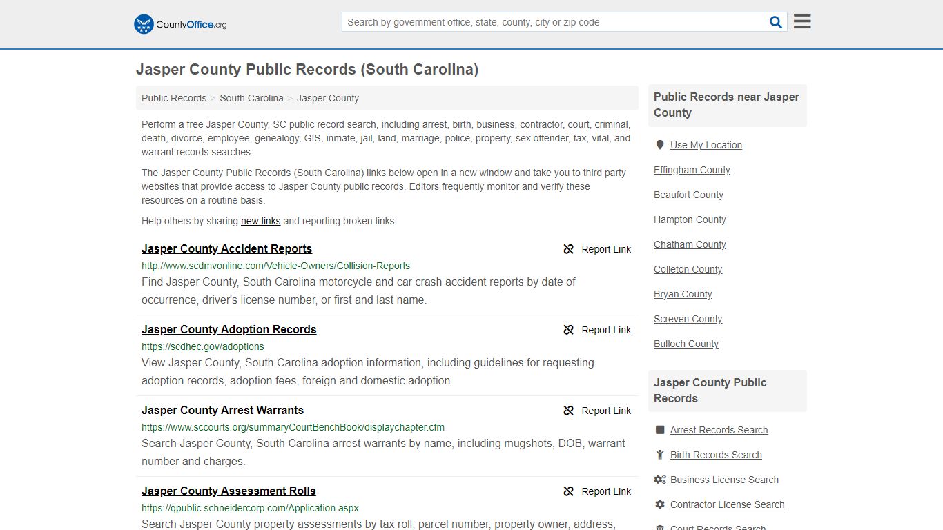 Public Records - Jasper County, SC (Business, Criminal ...